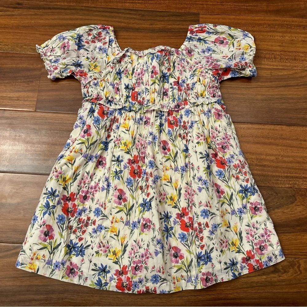 Baby Gap white/cream floral wildflower short sleeve dress NWT